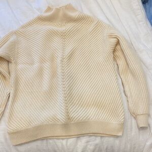 Marine Layer Cream Women's Turtleneck Sweater